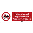 ISO Sicherheitskennzeichnung - Keine manuell angetriebenen Wasserfahrzeuge