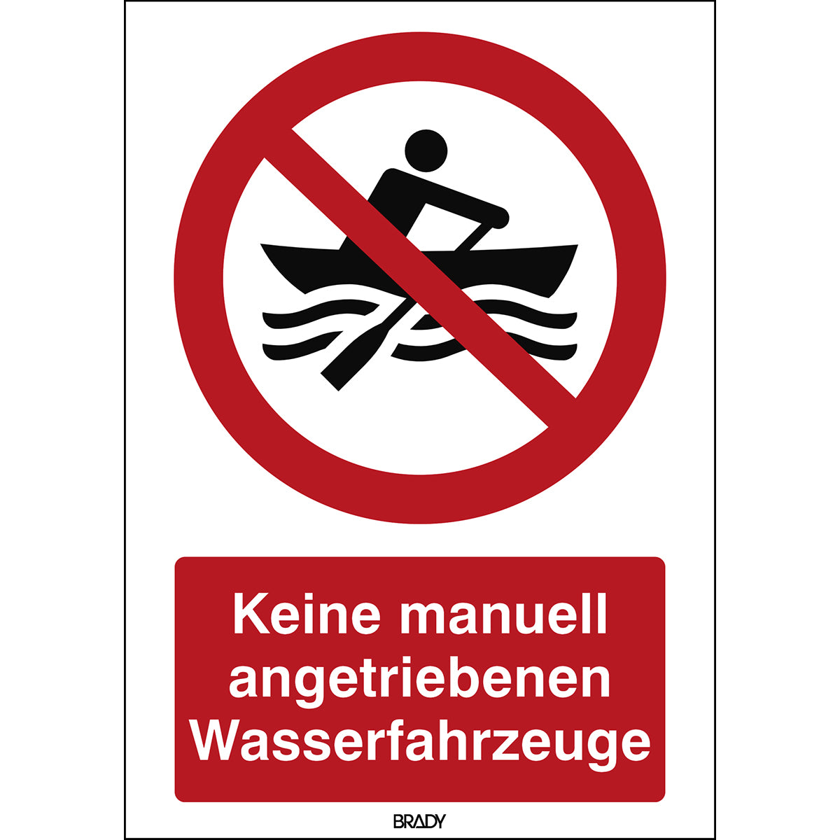 ISO Sicherheitskennzeichnung - Keine manuell angetriebenen Wasserfahrzeuge