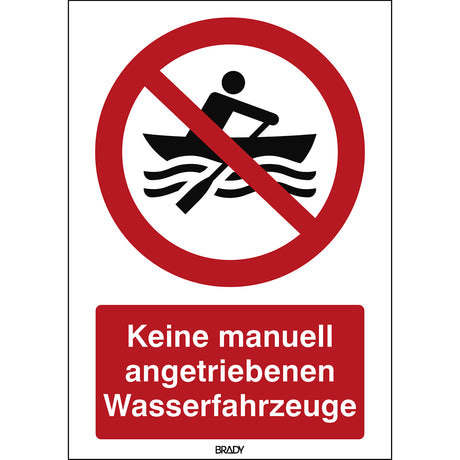 ISO Sicherheitskennzeichnung - Keine manuell angetriebenen Wasserfahrzeuge