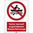 ISO Sicherheitskennzeichnung - Keine manuell angetriebenen Wasserfahrzeuge