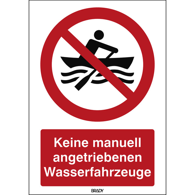 ISO Sicherheitskennzeichnung - Keine manuell angetriebenen Wasserfahrzeuge