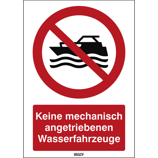 ISO Sicherheitskennzeichnung - Keine mechanisch angetriebenen Wasserfahrzeuge