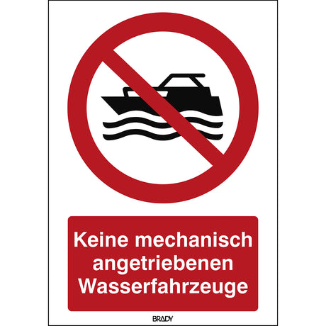 ISO Sicherheitskennzeichnung - Keine mechanisch angetriebenen Wasserfahrzeuge