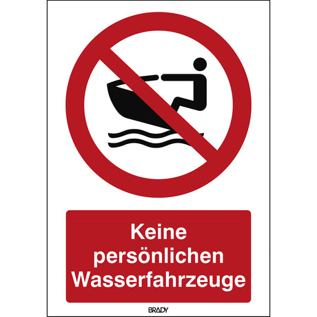 ISO Sicherheitskennzeichnung - Keine persönlichen Wasserfahrzeuge