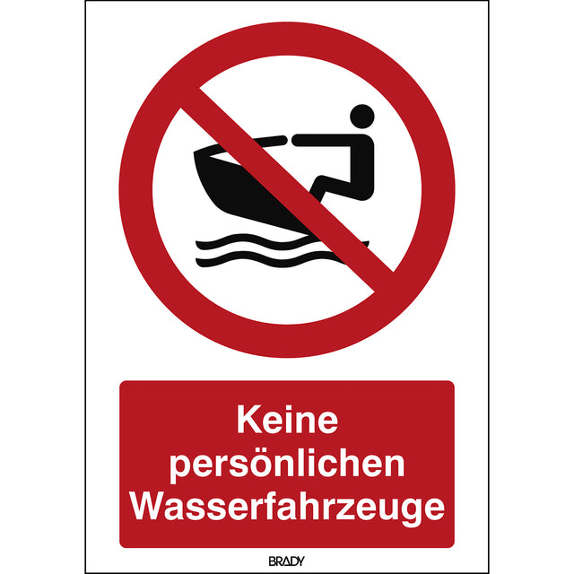ISO Sicherheitskennzeichnung - Keine persönlichen Wasserfahrzeuge
