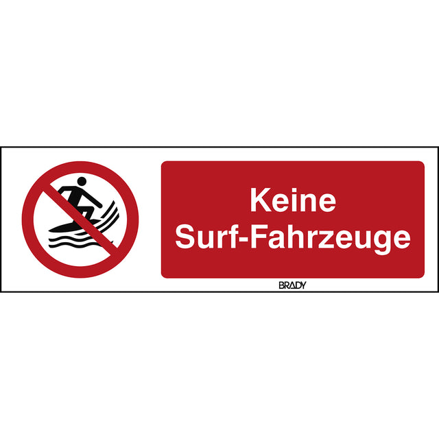 ISO Sicherheitskennzeichnung - Keine Surf-Fahrzeuge