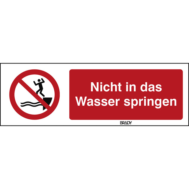 ISO Sicherheitskennzeichnung - Nicht in das Wasser springen