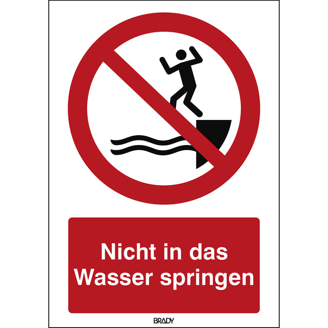 ISO Sicherheitskennzeichnung - Nicht in das Wasser springen