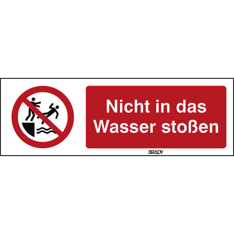 ISO Sicherheitskennzeichnung - Nicht in das Wasser stoßen