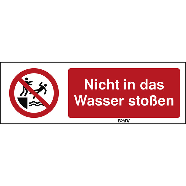 ISO Sicherheitskennzeichnung - Nicht in das Wasser stoßen
