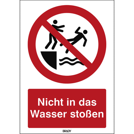 ISO Sicherheitskennzeichnung - Nicht in das Wasser stoßen