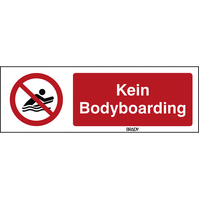 ISO Sicherheitskennzeichnung - Kein Bodyboarding