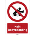 ISO Sicherheitskennzeichnung - Kein Bodyboarding