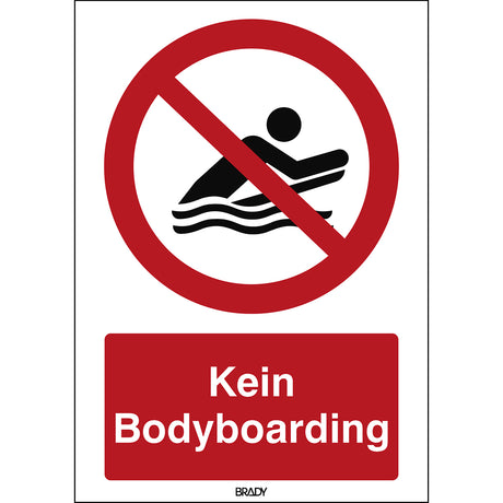 ISO Sicherheitskennzeichnung - Kein Bodyboarding