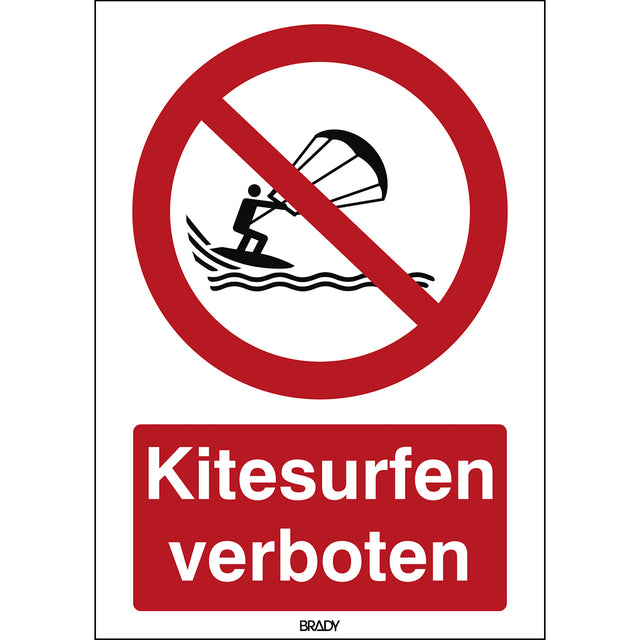 ISO Sicherheitskennzeichnung - Kitesurfen verboten