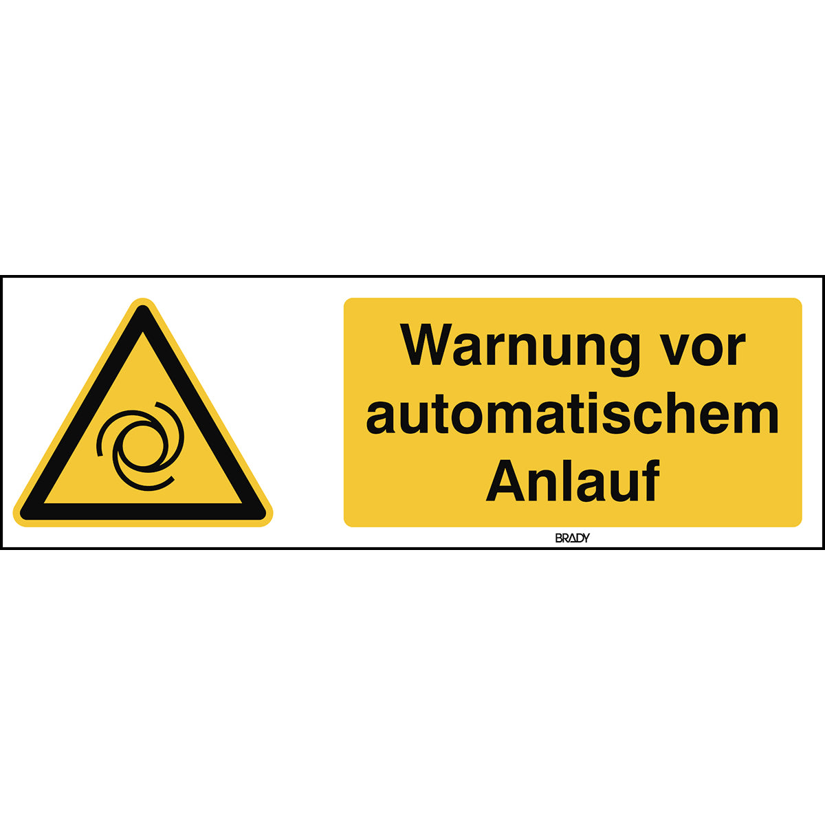 ISO Sicherheitskennzeichnung - Warnung vor automatischem Anlauf
