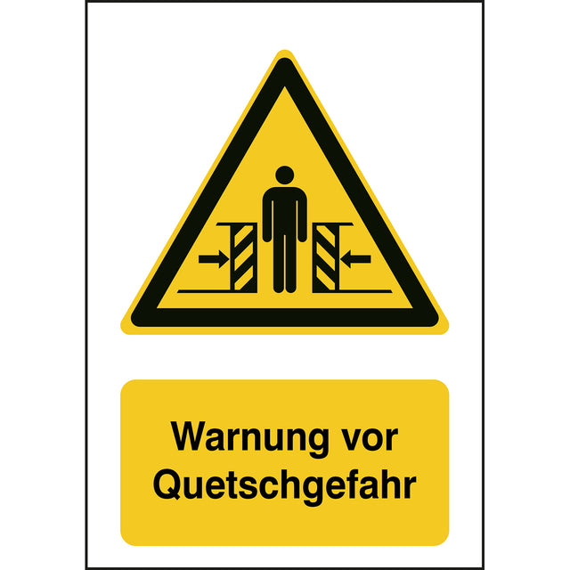 ISO Sicherheitskennzeichnung - Warnung vor Quetschgefahr
