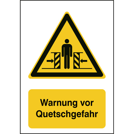 ISO Sicherheitskennzeichnung - Warnung vor Quetschgefahr