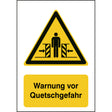 ISO Sicherheitskennzeichnung - Warnung vor Quetschgefahr