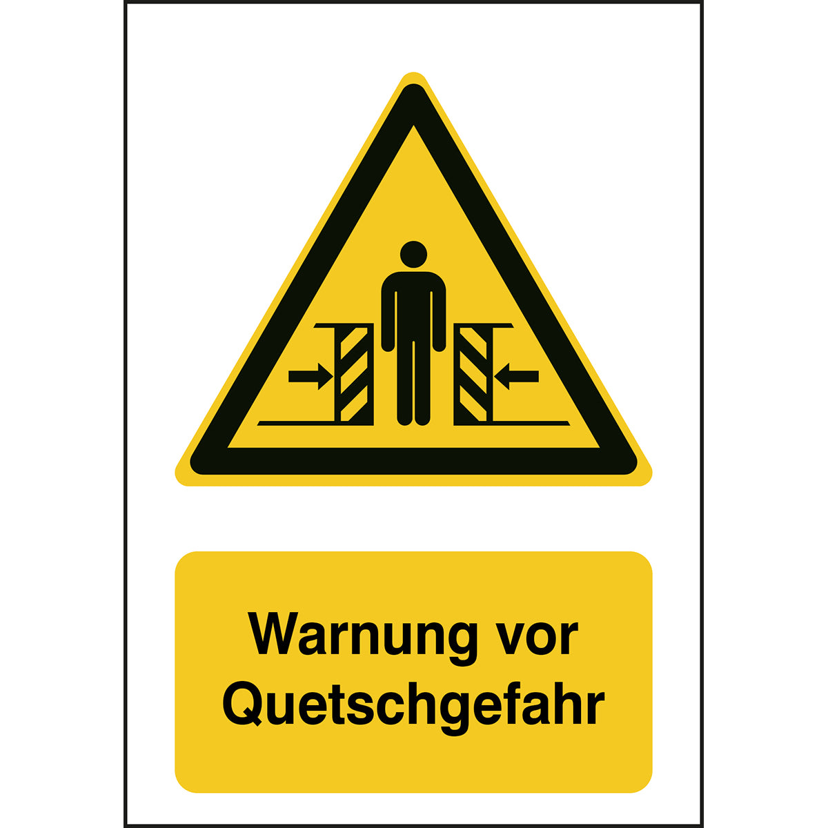 ISO Sicherheitskennzeichnung - Warnung vor Quetschgefahr