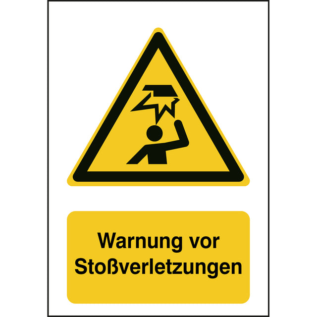 ISO Sicherheitskennzeichnung - Warnung vor Hindernissen im Kopfbereich