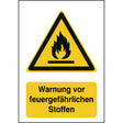 ISO Sicherheitskennzeichnung - Warnung vor feuergefährlichen Stoffen