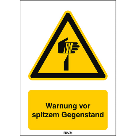 ISO Sicherheitskennzeichnung - Warnung vor spitzem Gegenstand