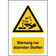 ISO Sicherheitskennzeichnung - Warnung vor ätzenden Stoffen