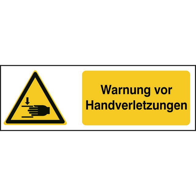 ISO Sicherheitskennzeichnung - Warnung vor Handverletzungen