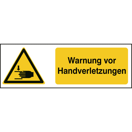 ISO Sicherheitskennzeichnung - Warnung vor Handverletzungen
