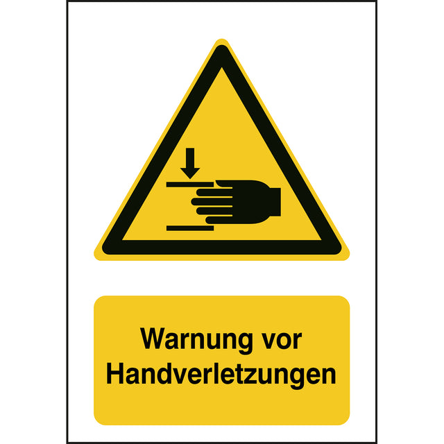 ISO Sicherheitskennzeichnung - Warnung vor Handverletzungen