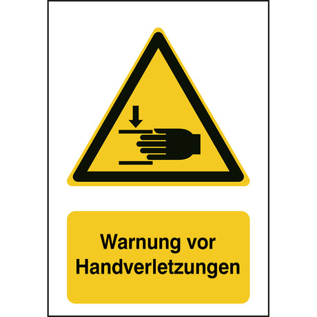 ISO Sicherheitskennzeichnung - Warnung vor Handverletzungen
