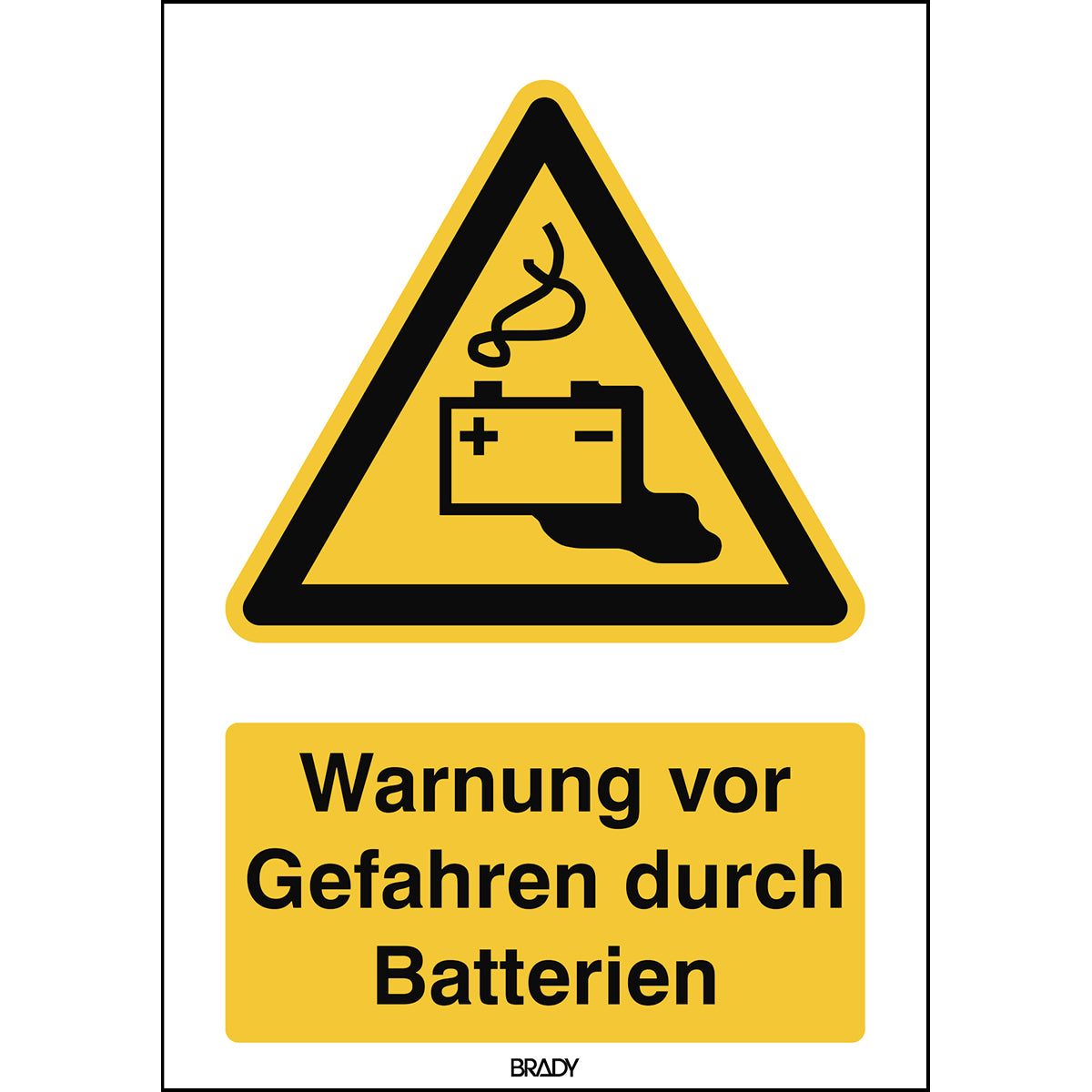 ISO 7010 symbol - Warning of battery hazards