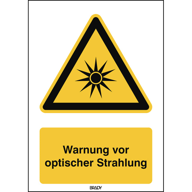 ISO Sicherheitskennzeichnung - Warnung vor optischer Strahlung
