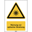 ISO Sicherheitskennzeichnung - Warnung vor optischer Strahlung