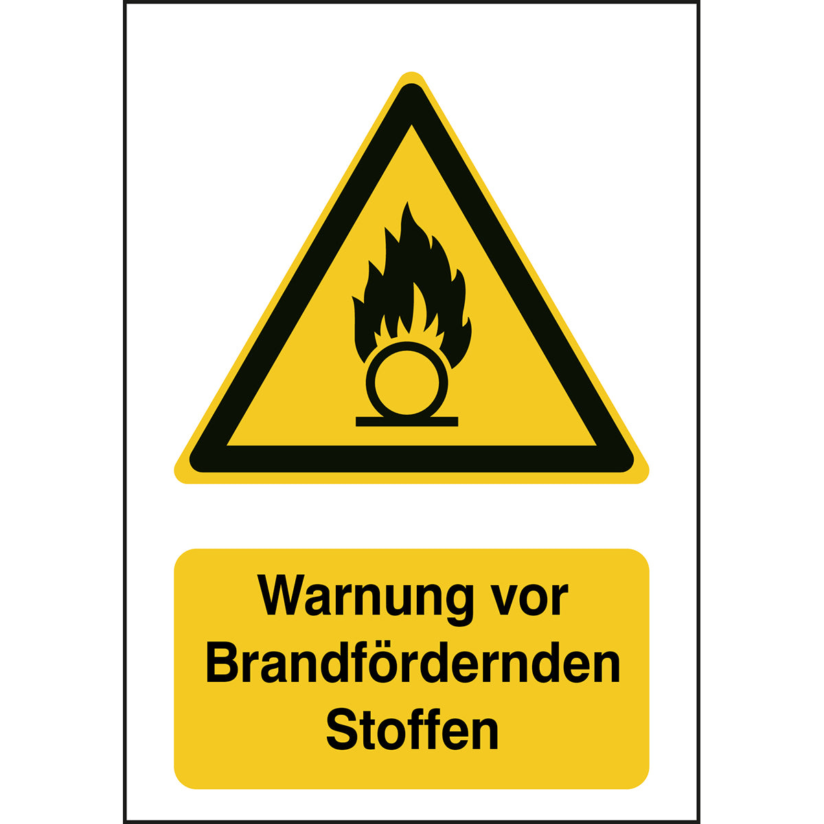 ISO Sicherheitskennzeichnung - Warnung vor brandfördernden Stoffen