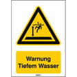 ISO Sicherheitskennzeichnung - Warnung Tiefem Wasser