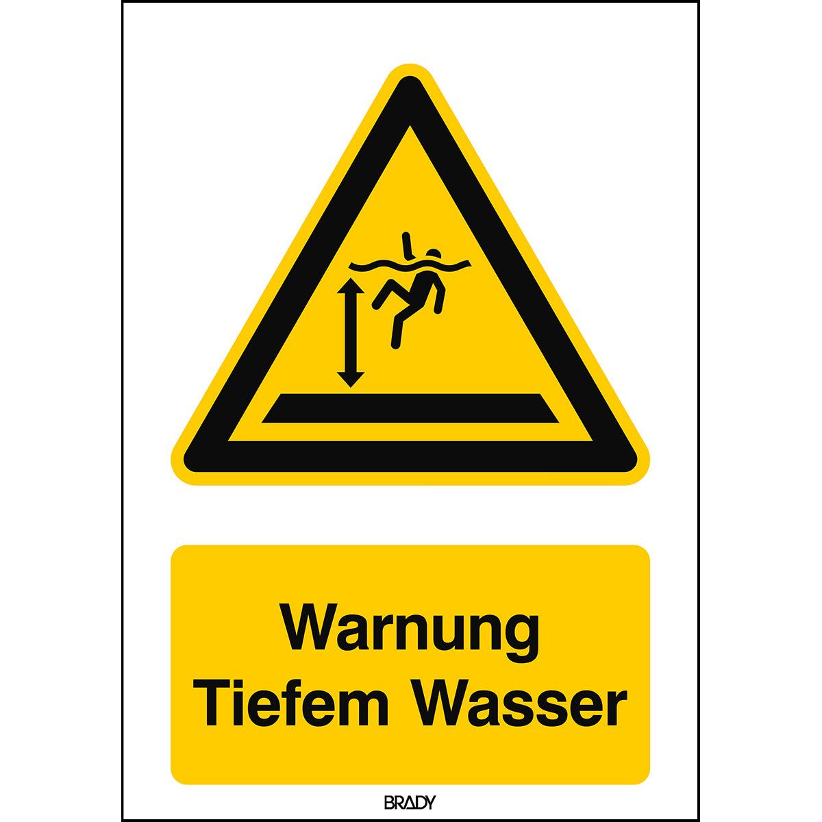 ISO Sicherheitskennzeichnung - Warnung Tiefem Wasser