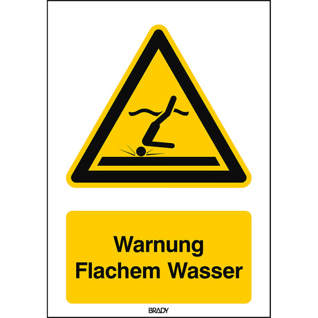 ISO Sicherheitskennzeichnung - Warnung Flachem Wasser