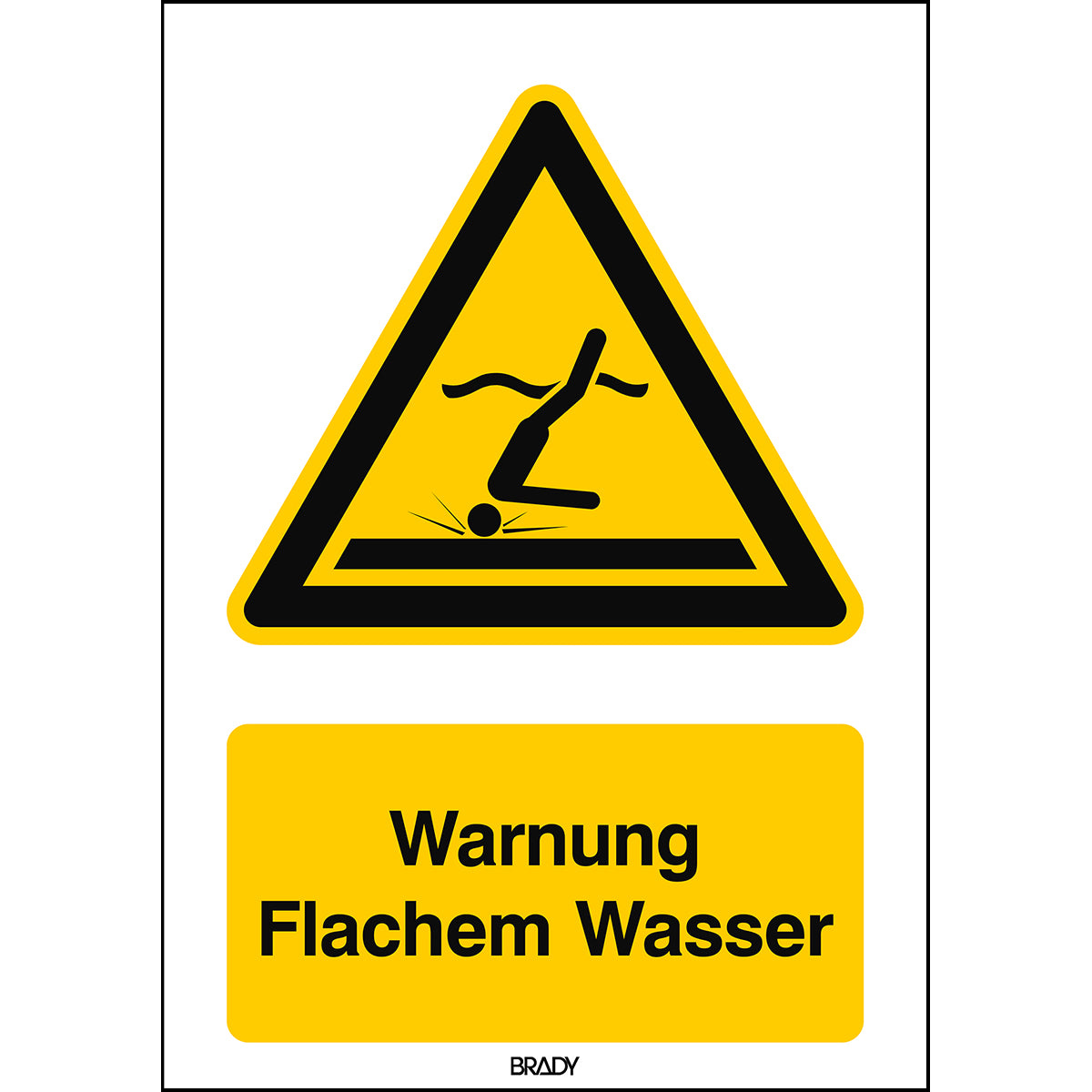 ISO Sicherheitskennzeichnung - Warnung Flachem Wasser