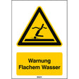 ISO Sicherheitskennzeichnung - Warnung Flachem Wasser