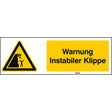 ISO Sicherheitskennzeichnung - Warnung Instabiler Klippe