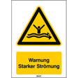 ISO Sicherheitskennzeichnung - Warnung Starker Strömung