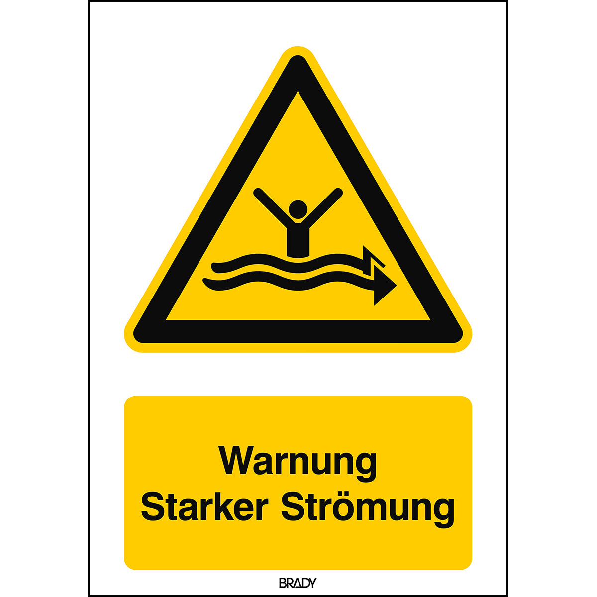 ISO Sicherheitskennzeichnung - Warnung Starker Strömung