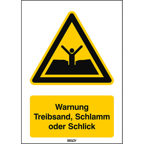 ISO Sicherheitskennzeichnung - Warnung Treibsand, Schlamm oder Schlick