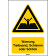 ISO Sicherheitskennzeichnung - Warnung Treibsand, Schlamm oder Schlick
