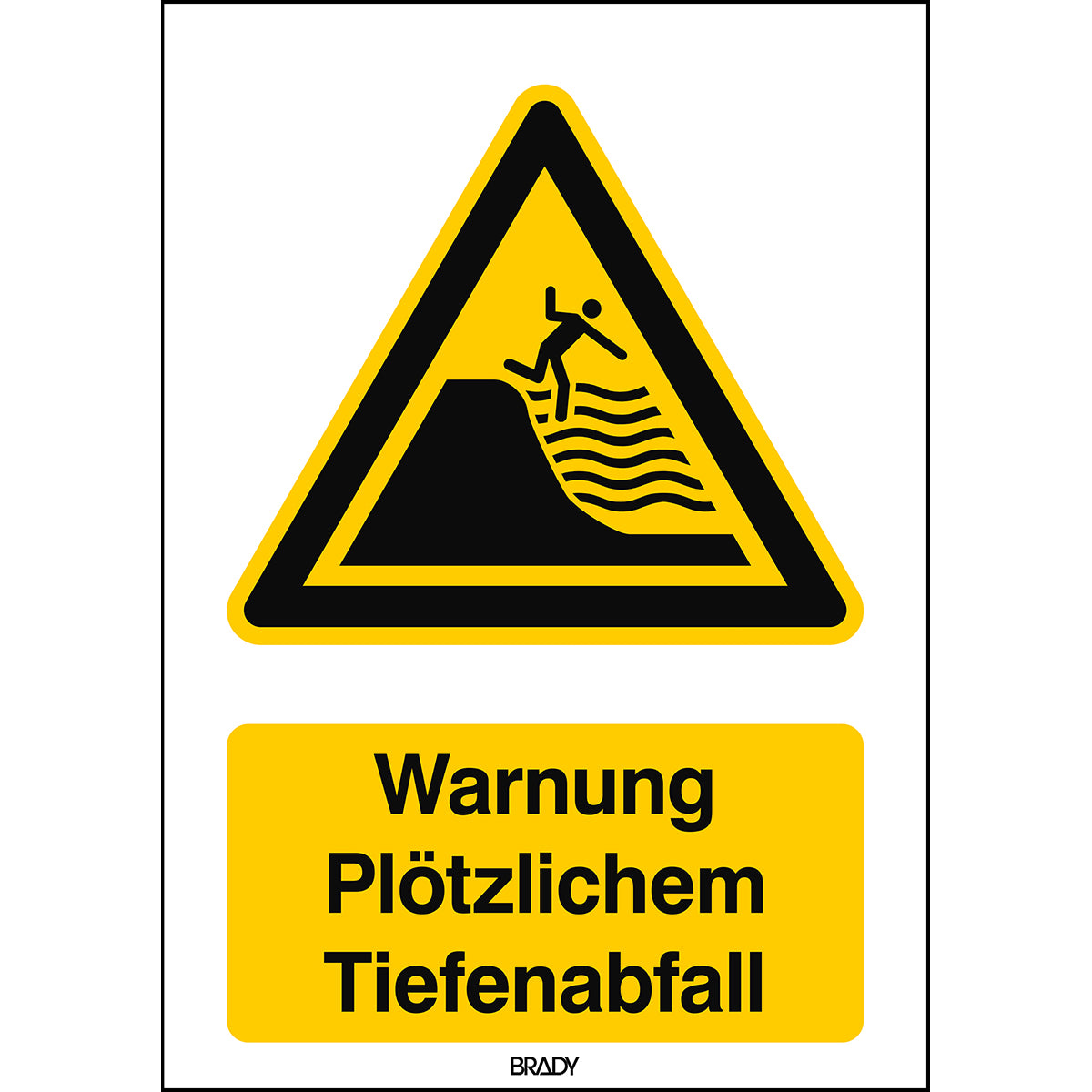 ISO Sicherheitskennzeichnung - Warnung Plötzlichem Tiefenabfall