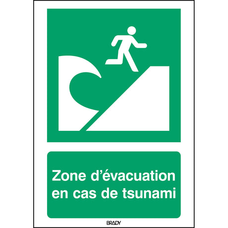 ISO-Sicherheitsschild – Evakuierungsbereich bei Tsunami