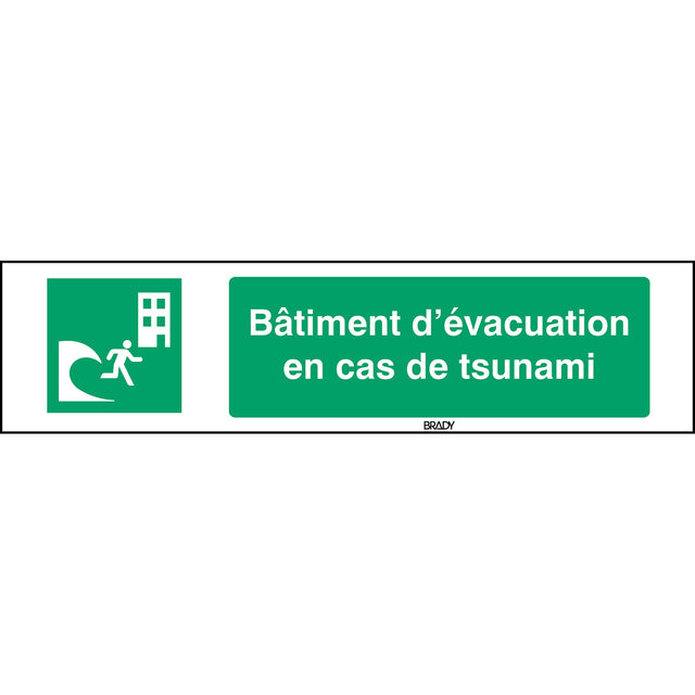 ISO-Sicherheitsschild – Evakuierungsgebäude bei Tsunami