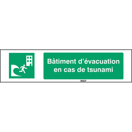 ISO-Sicherheitsschild – Evakuierungsgebäude bei Tsunami